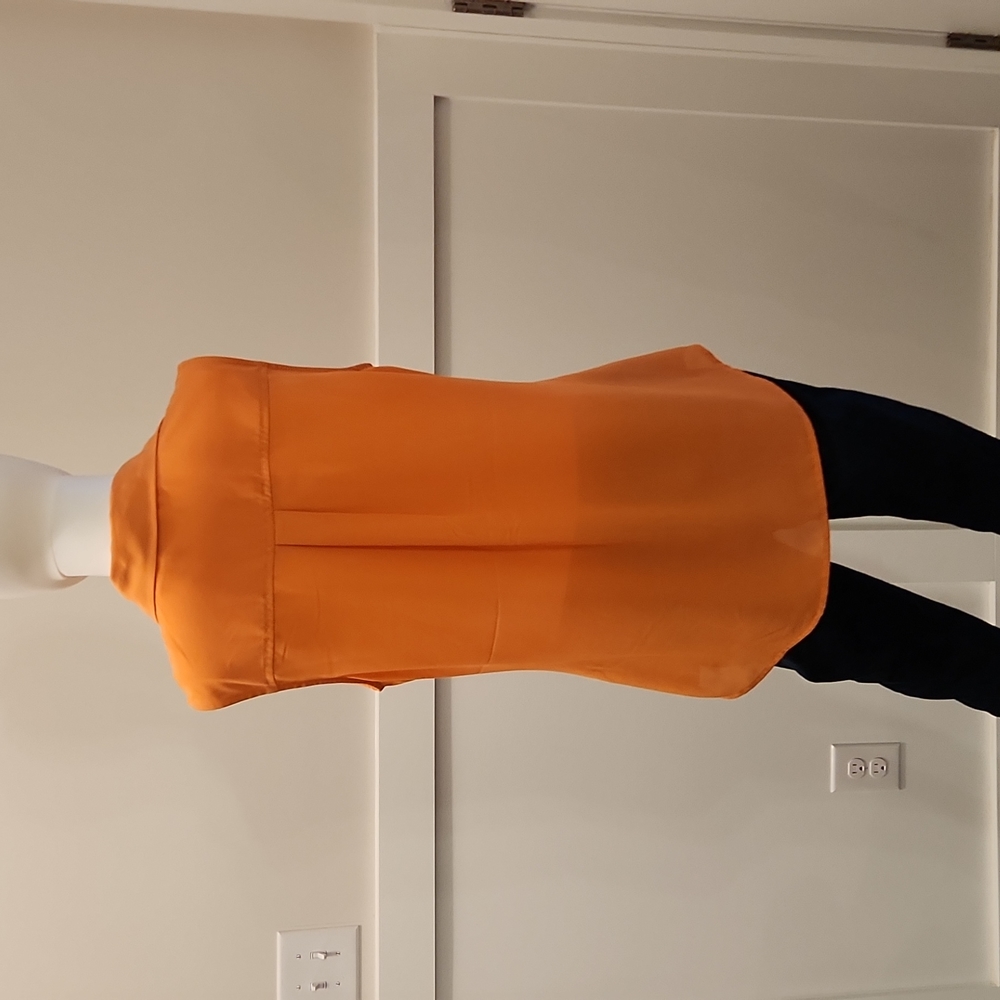 New York and Company Orange Sleeveless Blouse